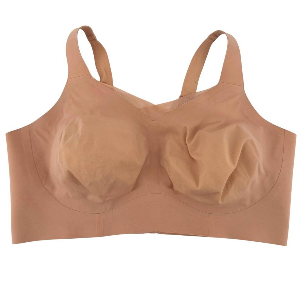 Evelyn Bobbie Beyond Bra Mesh Tan Nude Wirefree Seamless Support 2XL Comfort